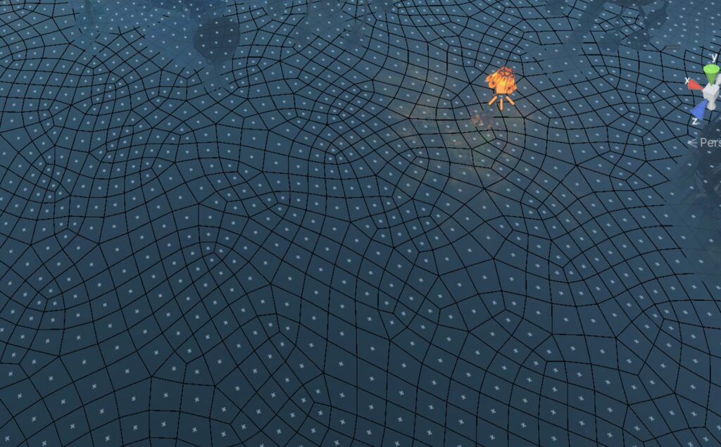 Connected irregular grid in the park